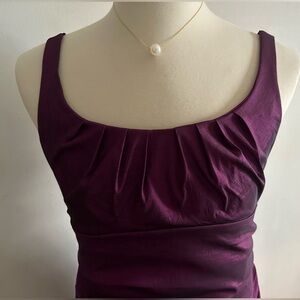Metallic Purple Ruche Dress